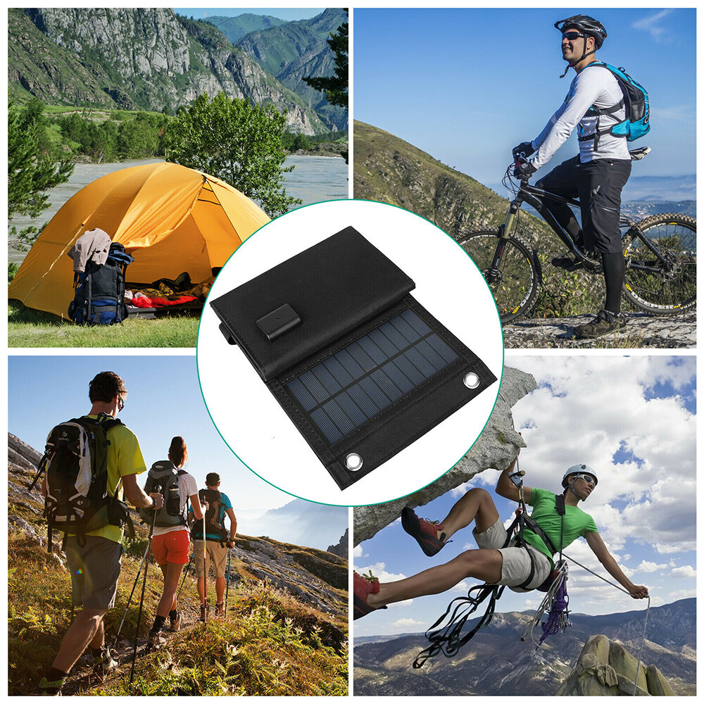 100W USB Solar Panel Folding Power Bank Outdoor Camping Hiking Phone Charger Kit