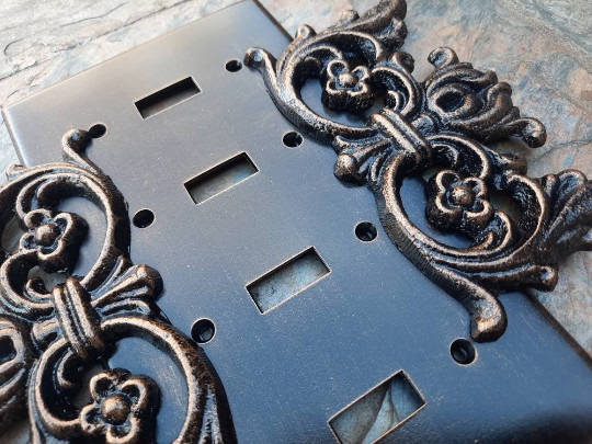 Quadruple Light Switch Plate Cover, Quad cover, Traditional, Tuscan, Old World