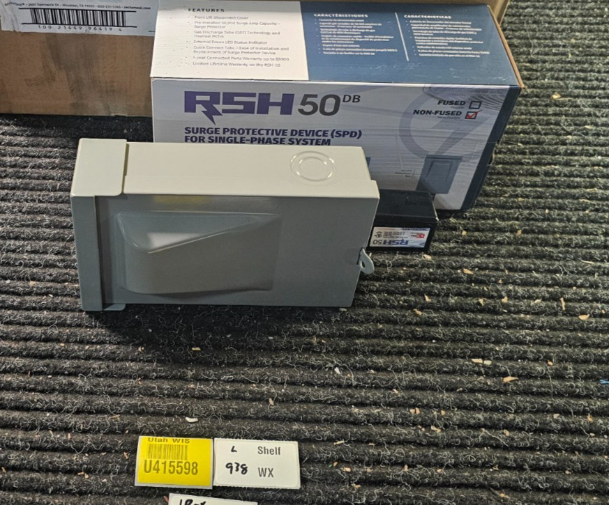 Rectorseal 96419 RSH 50db Single Phase Surge Protective Device 60 Amp Non Fused