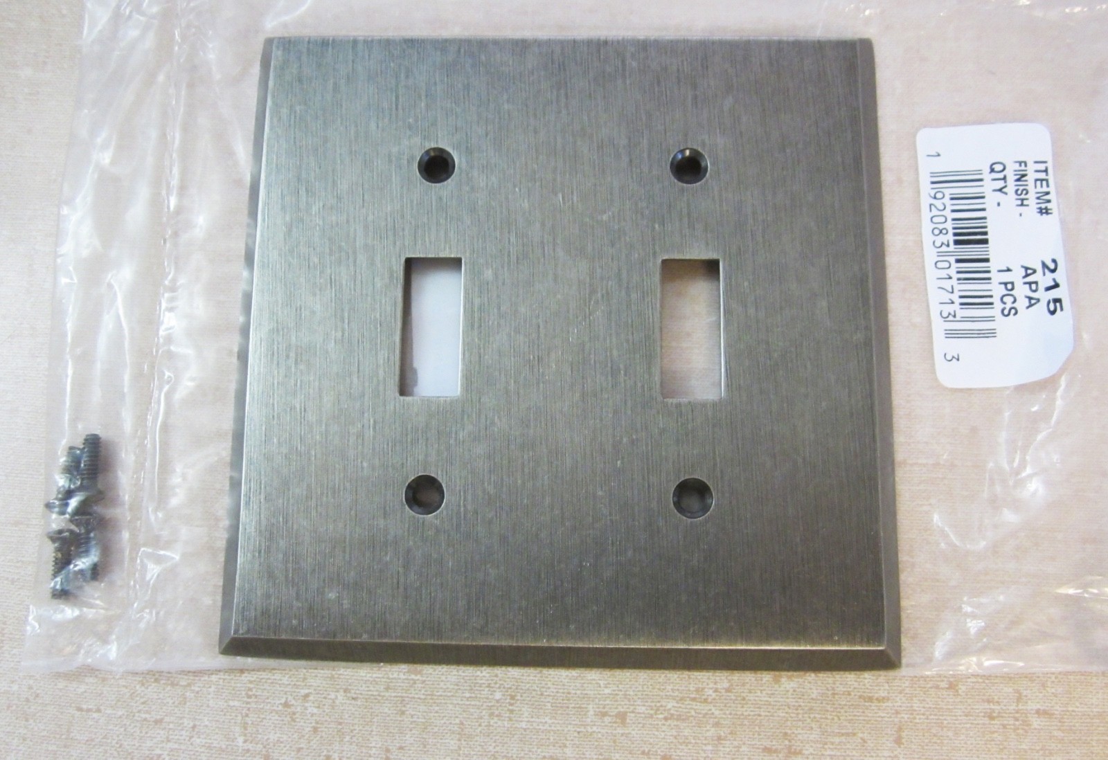 Traditional Double Toggle Switch Plate In Forged Brass in Antique Pewter Finish