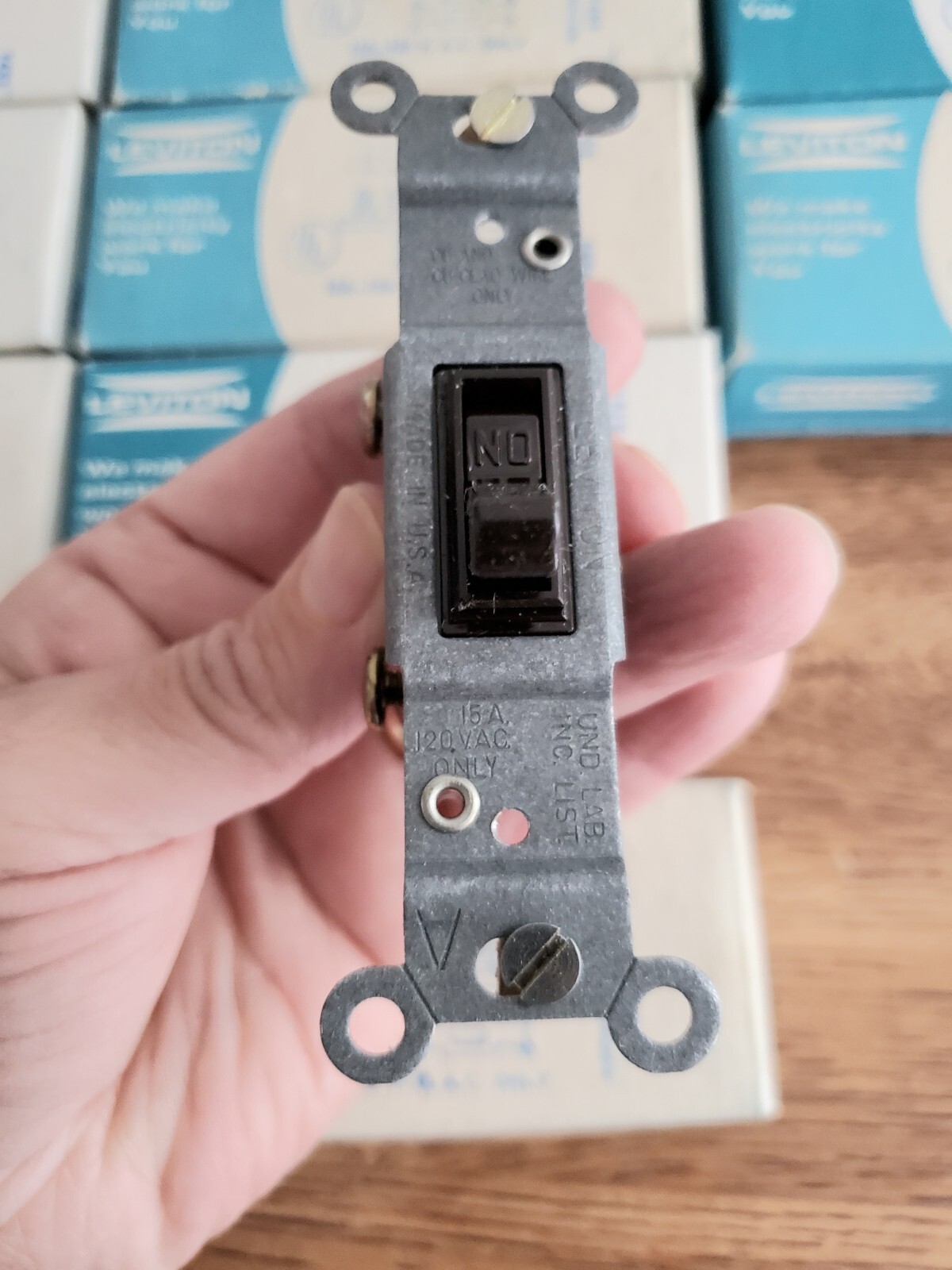 9 Leviton 1451 Brown / 1 Eagle / 1 GE Single Pole Switch 15A 120V Lot (11 Total)