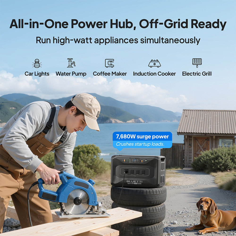 BLUETTI Apex 300 2764Wh Power Station+B300K battery+560W Alternator Charger