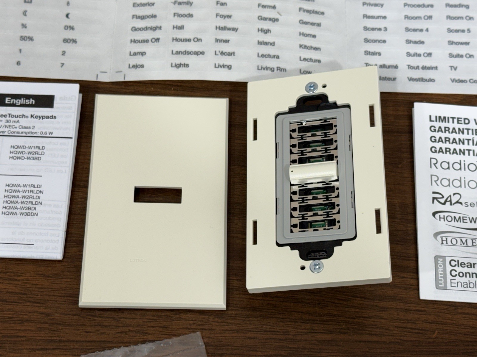 Lutron Wired seeTouch Black 1-Button On/Off Keypad HQWA-W1BN-LA (PRICE FOR EACH)