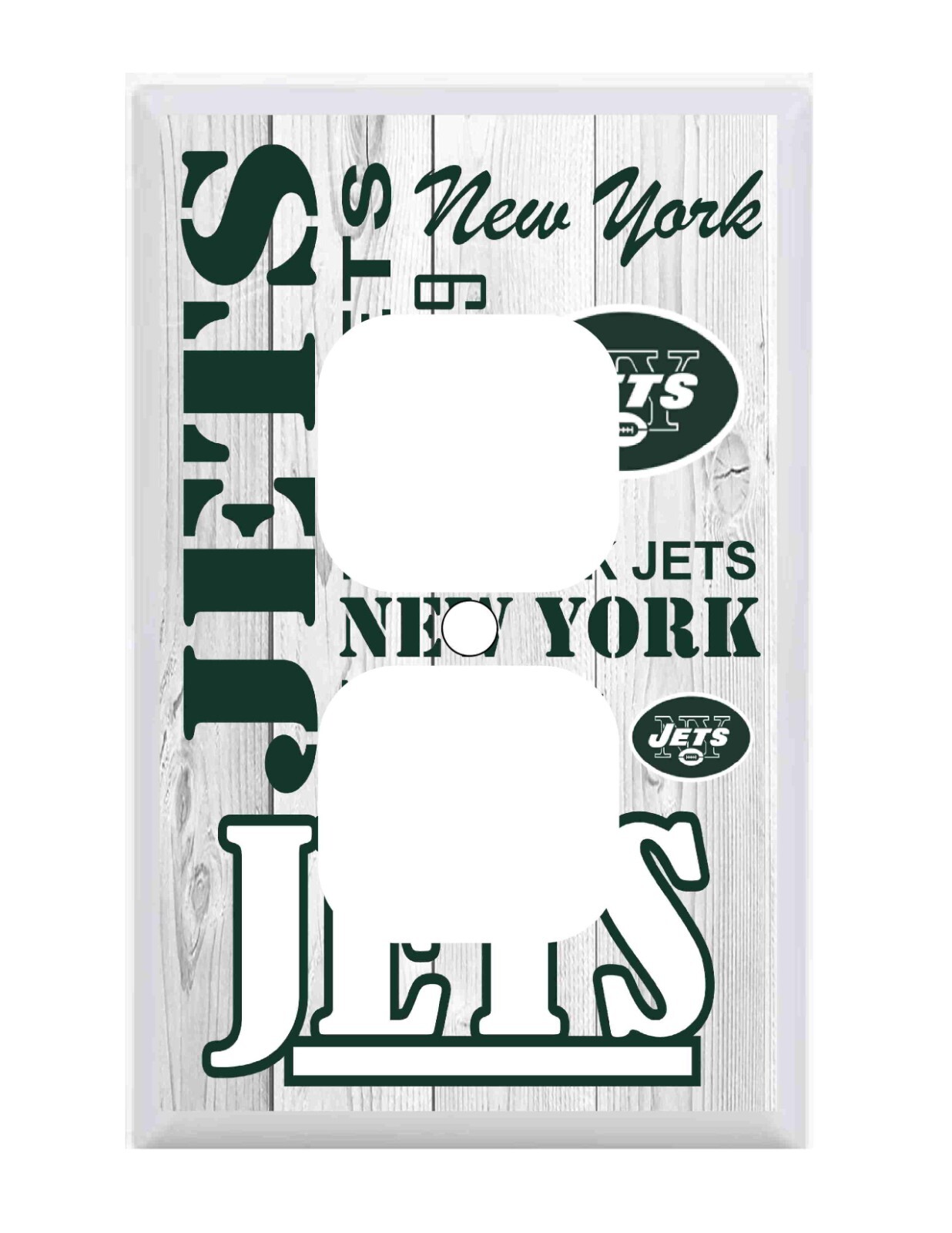 New York Jets Subway Art Standard Wall Outlet Cover NFL football mens