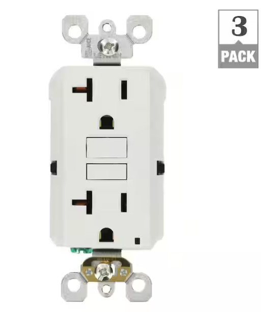 Leviton GFNT23W GFCI Outlet Receptacle, White – 3 Pack
