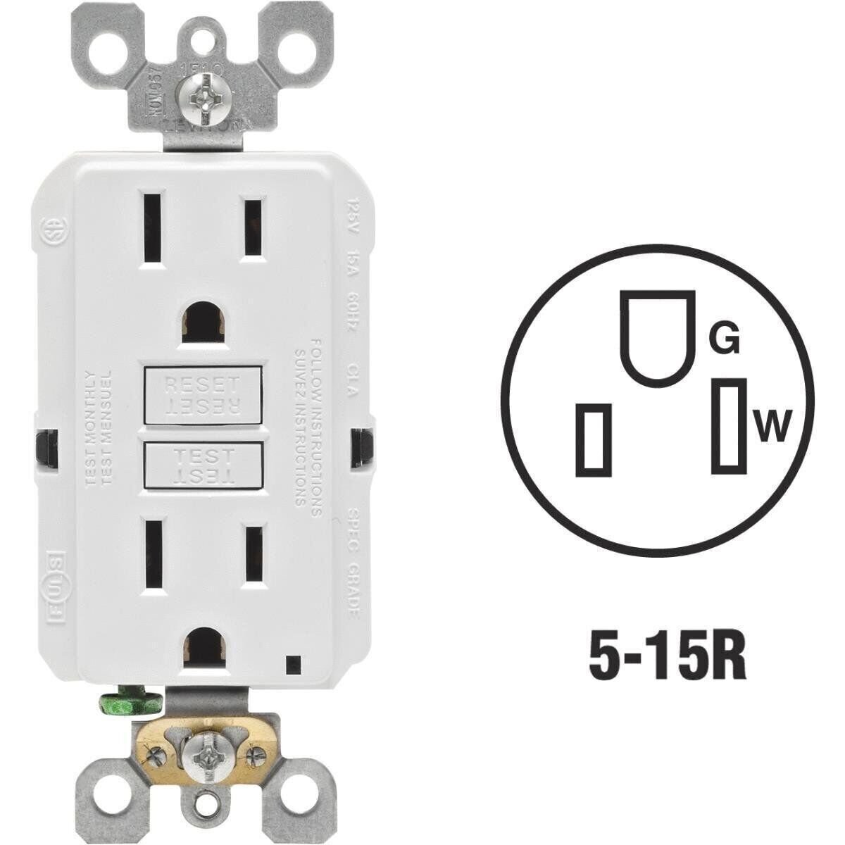 Leviton 15A Wh Slfts Gfci Outlet