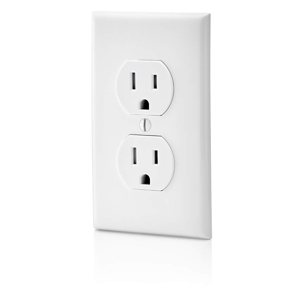 15 Amp 125 Volt Tamper Resistant Duplex Receptacle, 10 Pack, , White