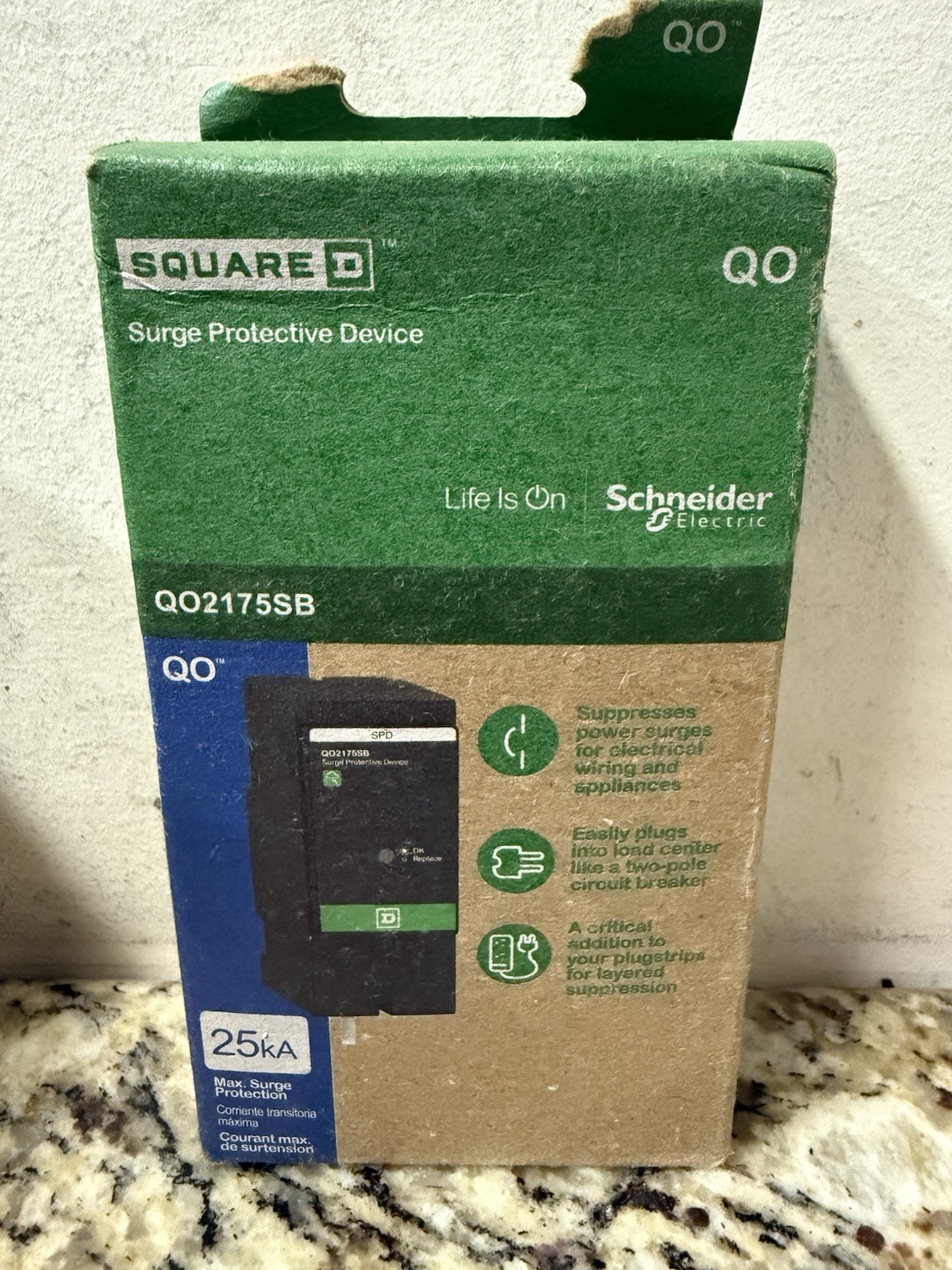 Square D QO2175SB Surgebreaker Surge Protection Device SPD 25kA 120/240V New