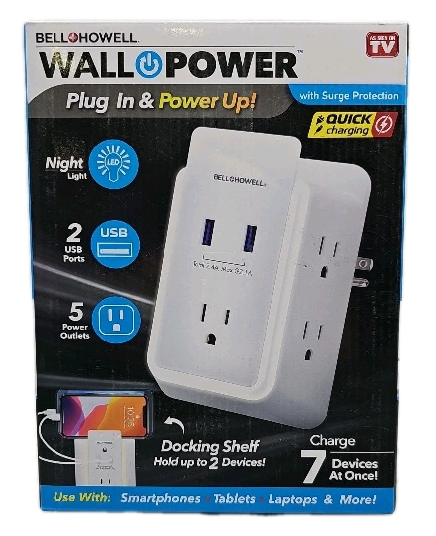Bell+Howell • Wall Power • Outlet Expander w/Surge Protection & Night Light [F]