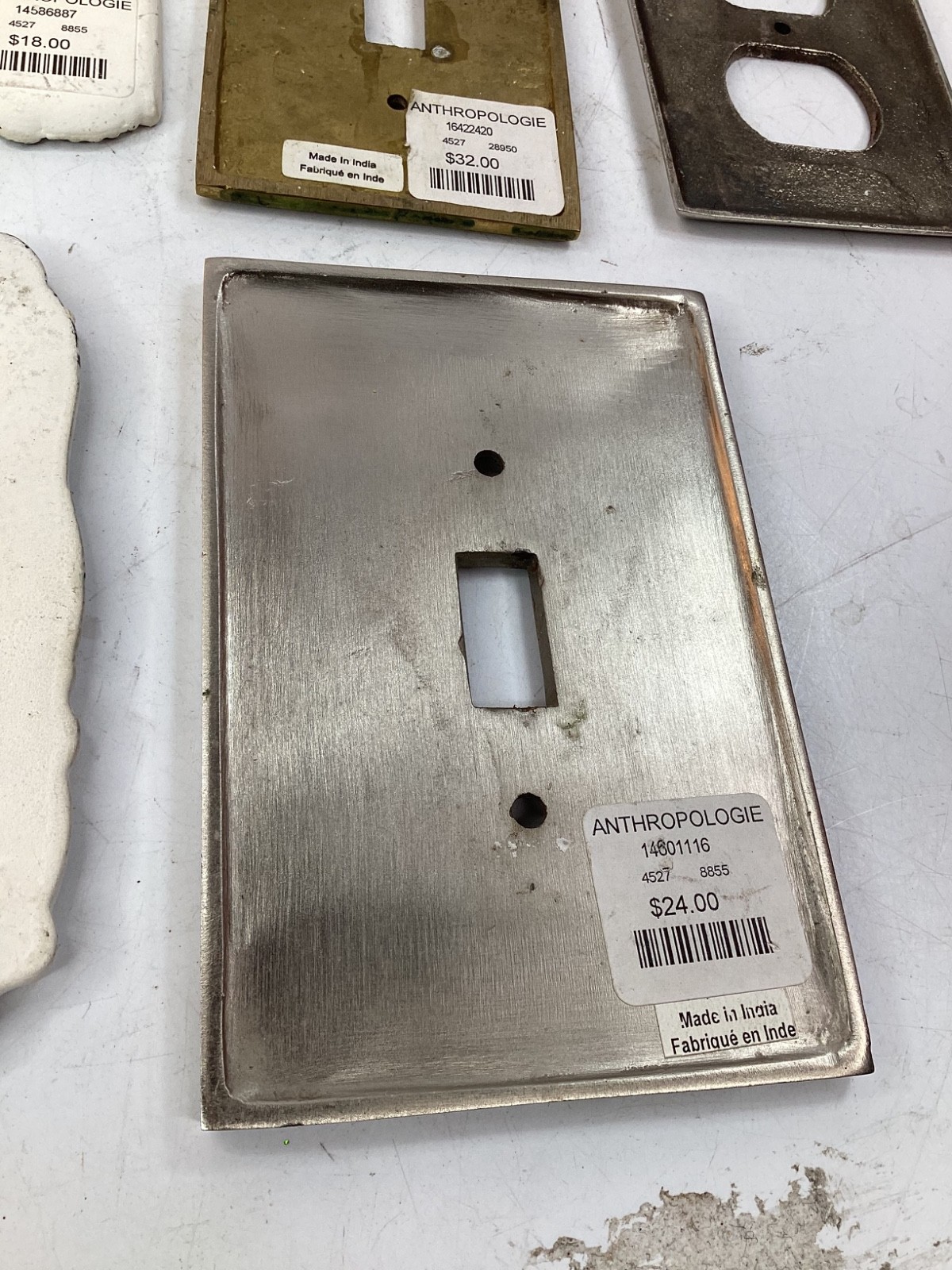 8 Anthropologie Resin & Metal Wall Light Double Plate Cover Floral+free ship (F4