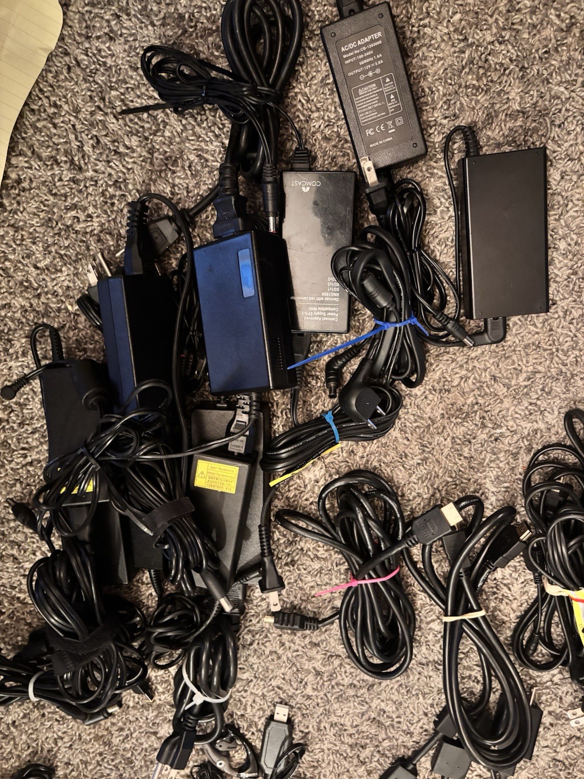 Laptop power Adapters AC Power Cords HDMI RCA Ethernet Cables Coaxial Cables LOT