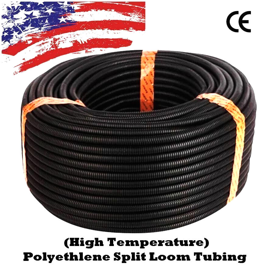 1/8″ 1/4″ 3/8″ 1/2″ 5/8″ 3/4″ 1″) 1 – 100 FT Split Wire Loom Conduit Tubing LOT