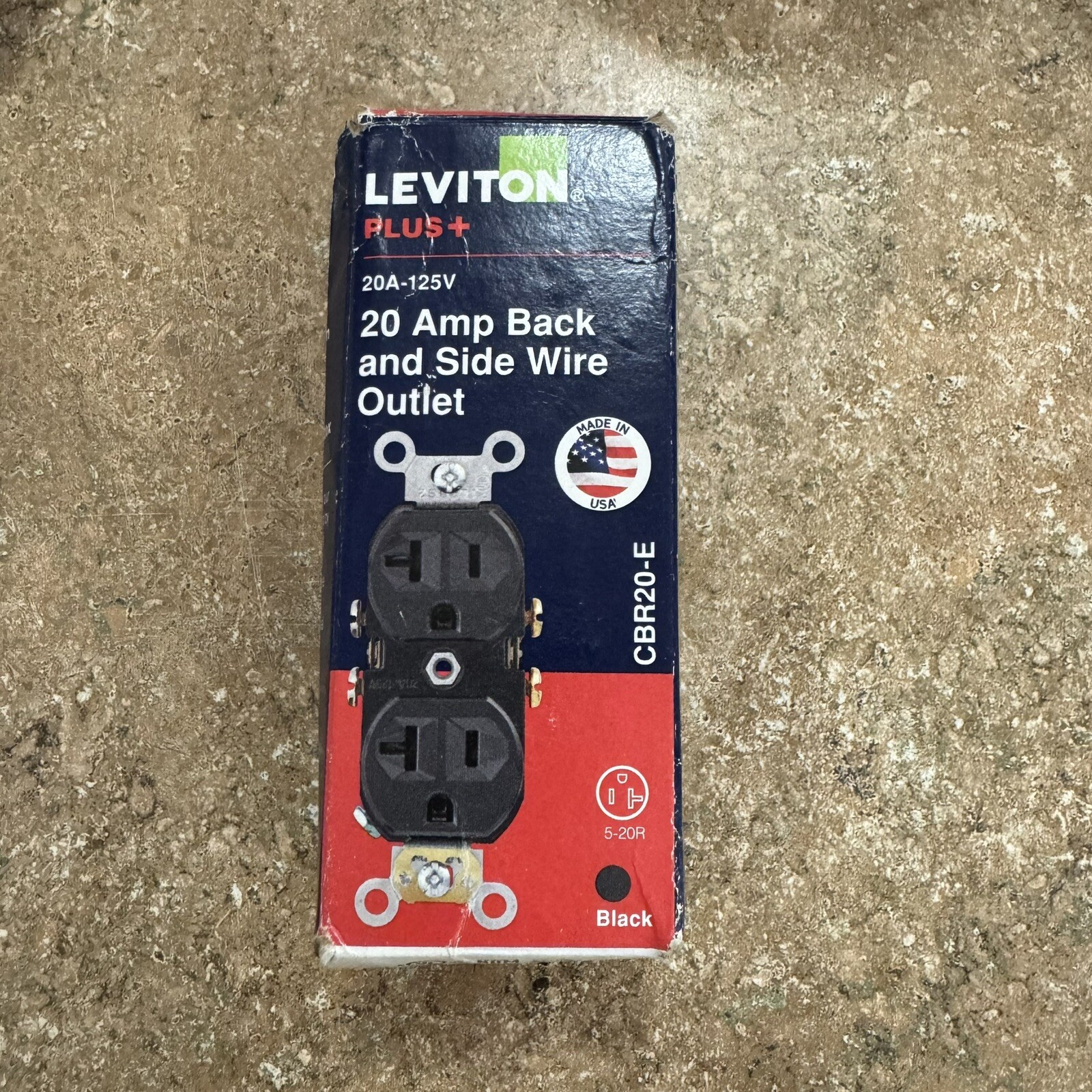 Leviton CBR20-E Commercial Duplex Outlet, Black, 20 Amps, 125 Volts New E13