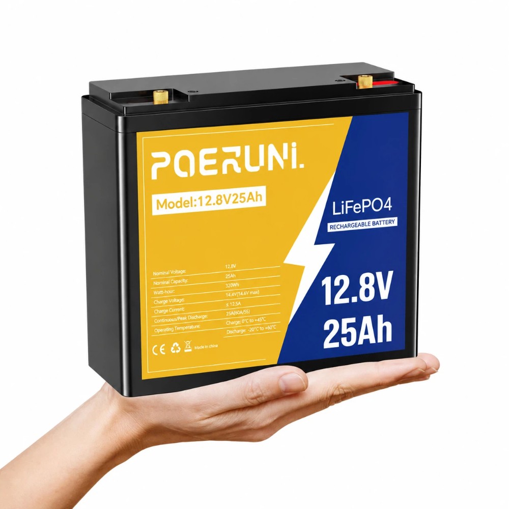 12V 25Ah LiFePO4 Lithium Battery Built-in BMS 5000+ Deep Cycle for Solar Marine