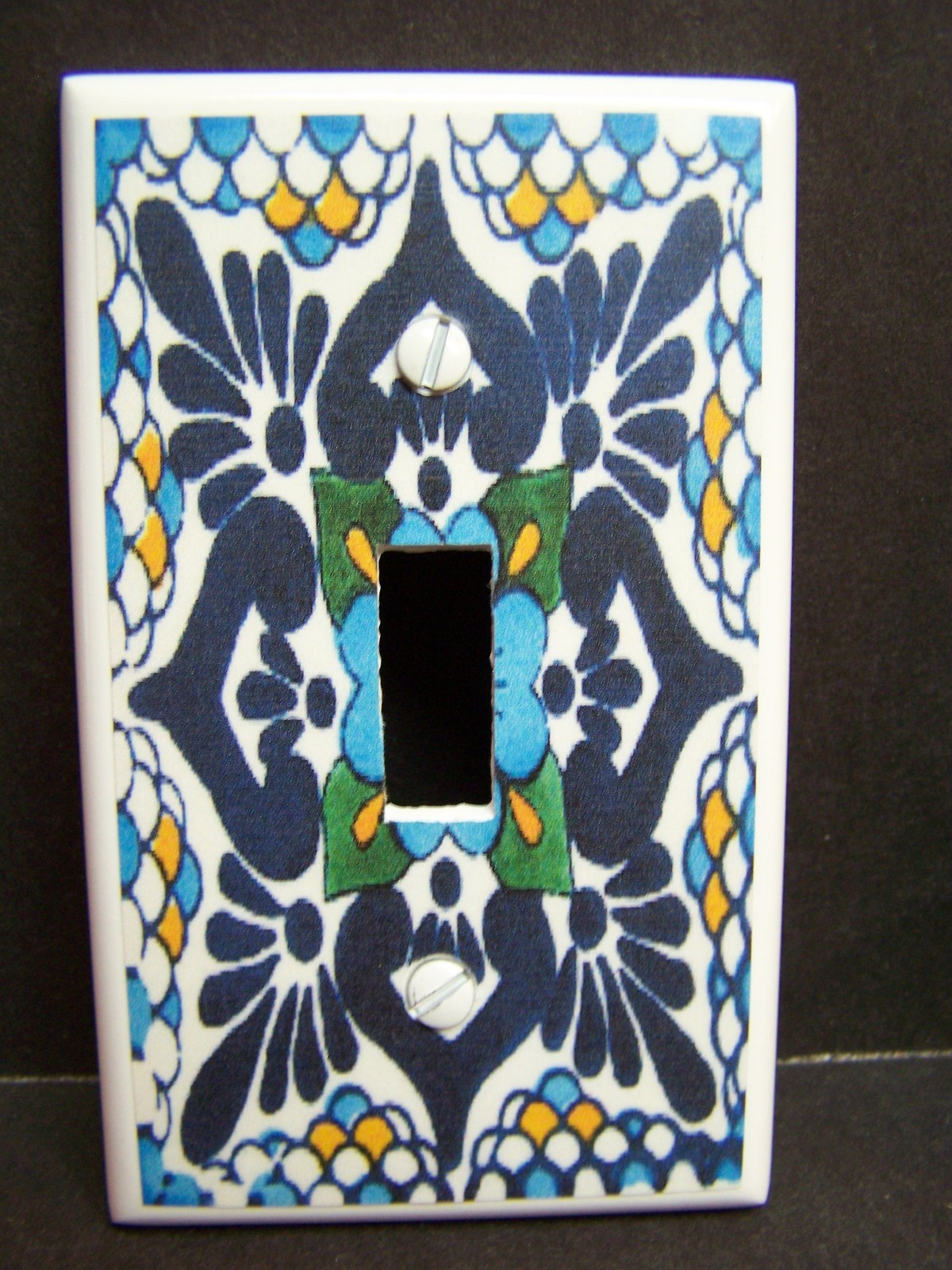 MEXICAN TALAVERA TILE STYLE #1 IMAGE LIGHT SWITCH COVER PLATE PLASTIC PLATES