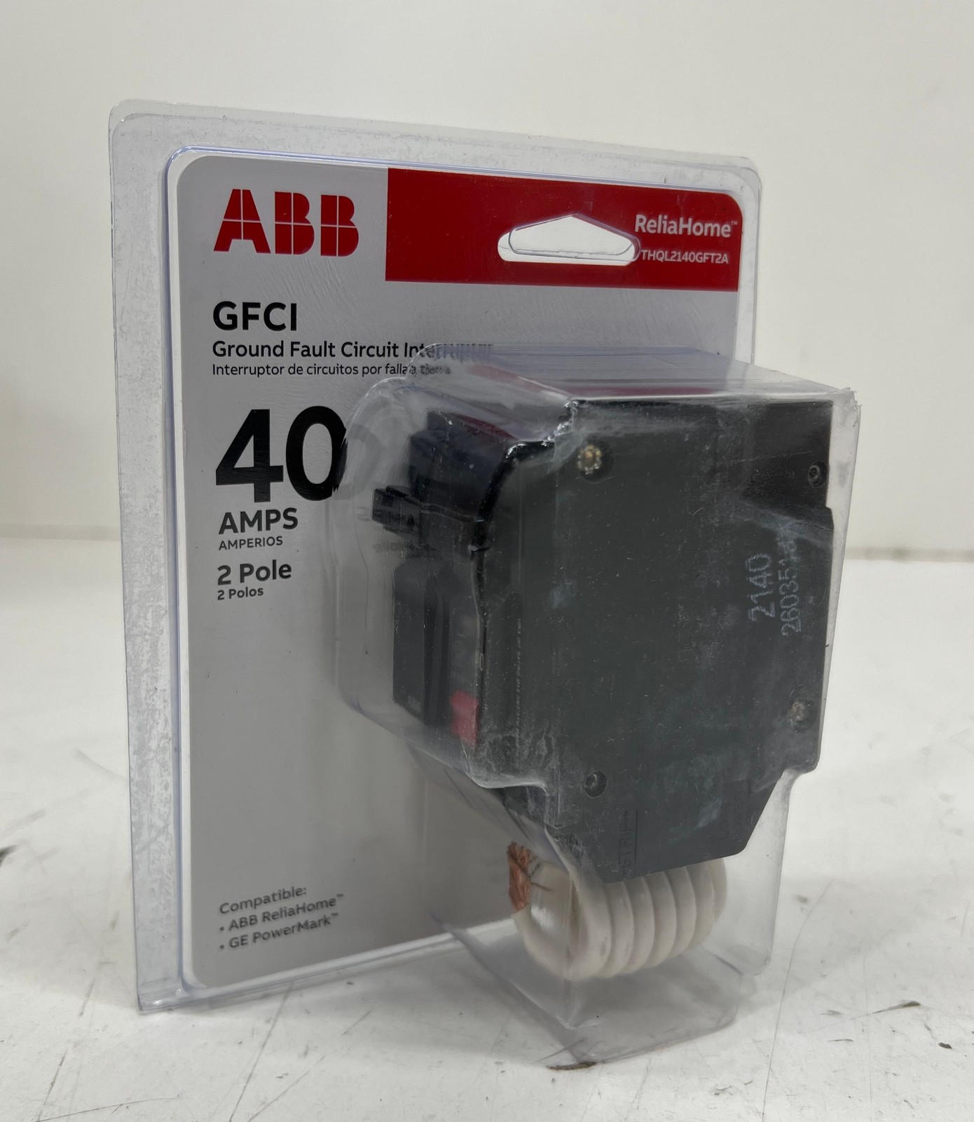 ABB 40 Amp Double Pole Ground Fault Breaker with Self-Test (THQL2140GFT2A)