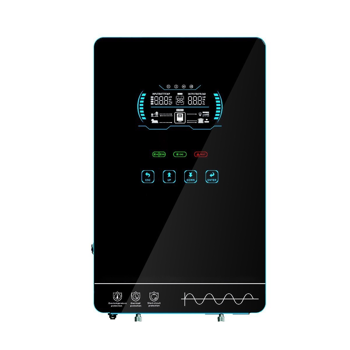 4000W Solar Hybrid Inverter DC24V 120VAC MPPT 140A PV Max DC55-350V/5600W Input
