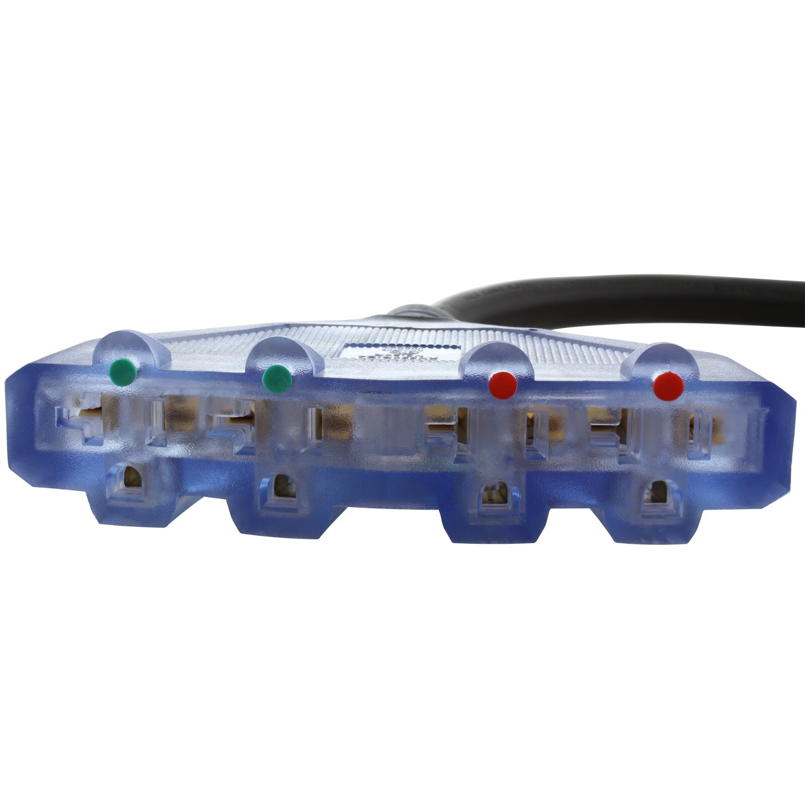 5ft NEMA L14-30 Male Plug to 4 Household Outlets With Indicator Lights And Cover