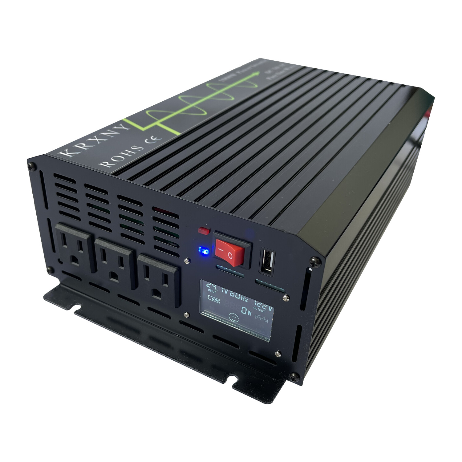 1000W 1500W 2000W Pure Sine Wave Power Inverter 12V 24V DC to 120V AC US Stock