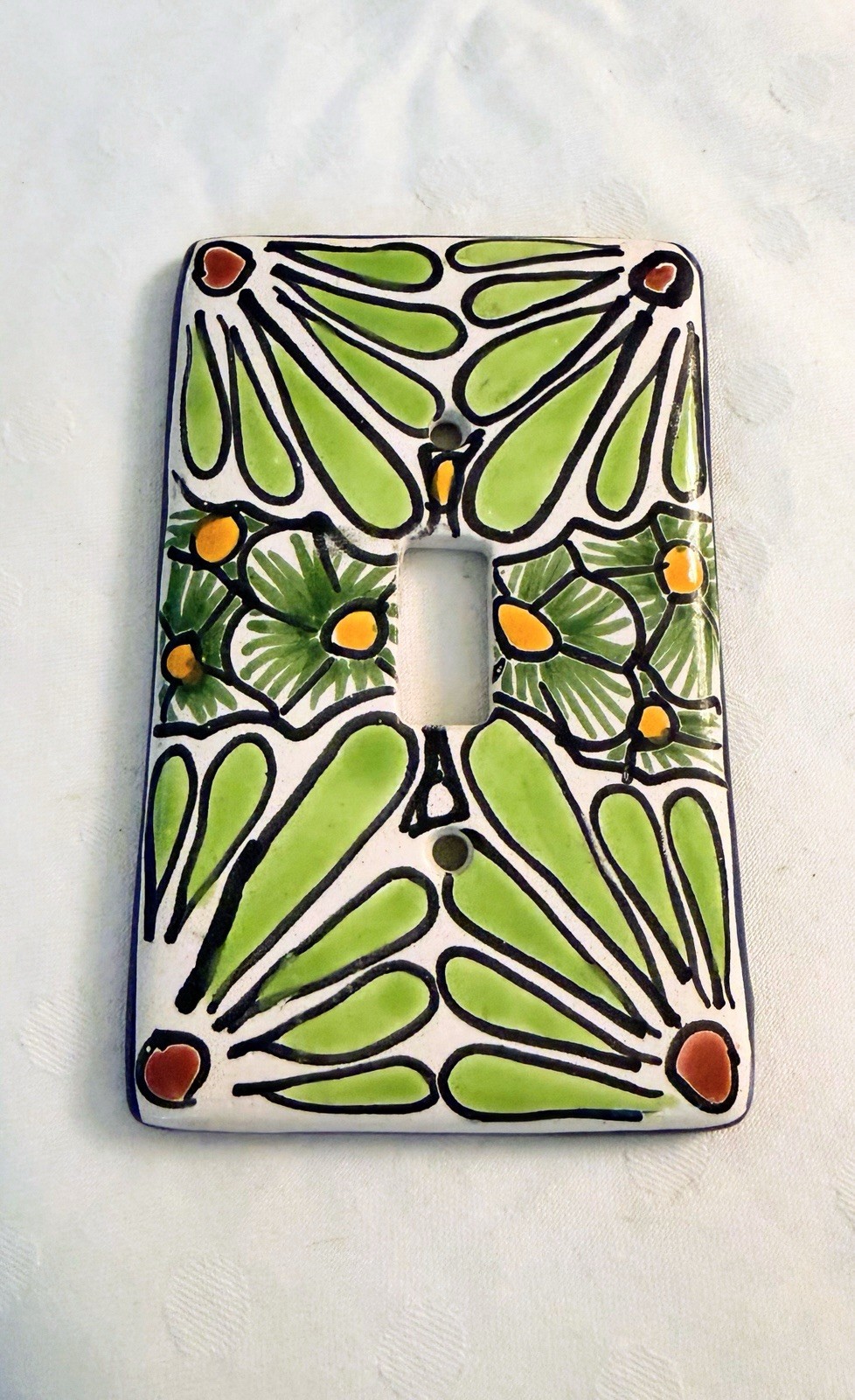 Talavera Mexico Single Switch Plate Cover Pottery Hand Painted Floral