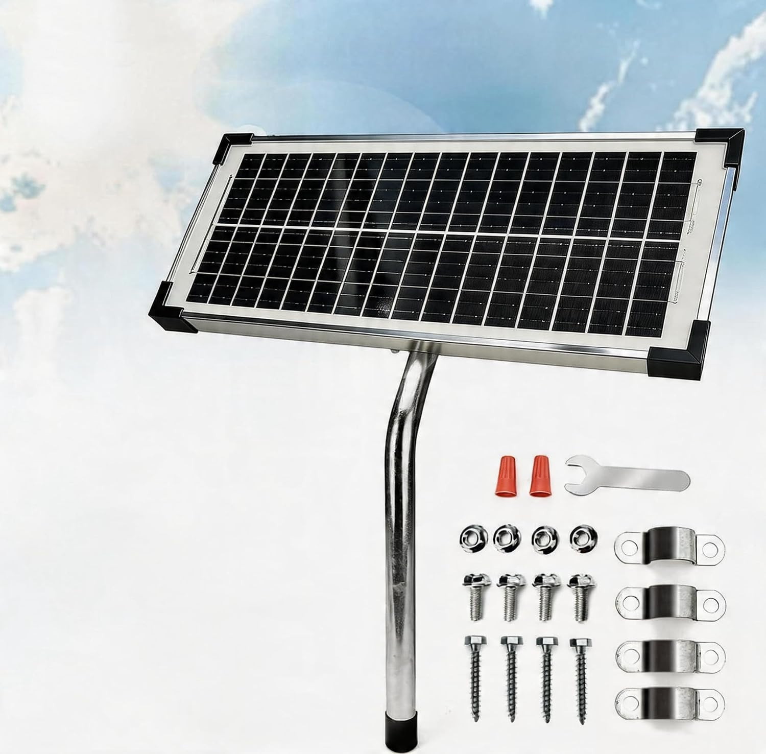 FM123 10 Watt Solar Panel Kit Fit for Mighty Mule Automatic Gate Openers, 12V Po
