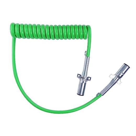 Green ABS Electrical Power 15FT Longtail Coiled Cord – 7 Ways