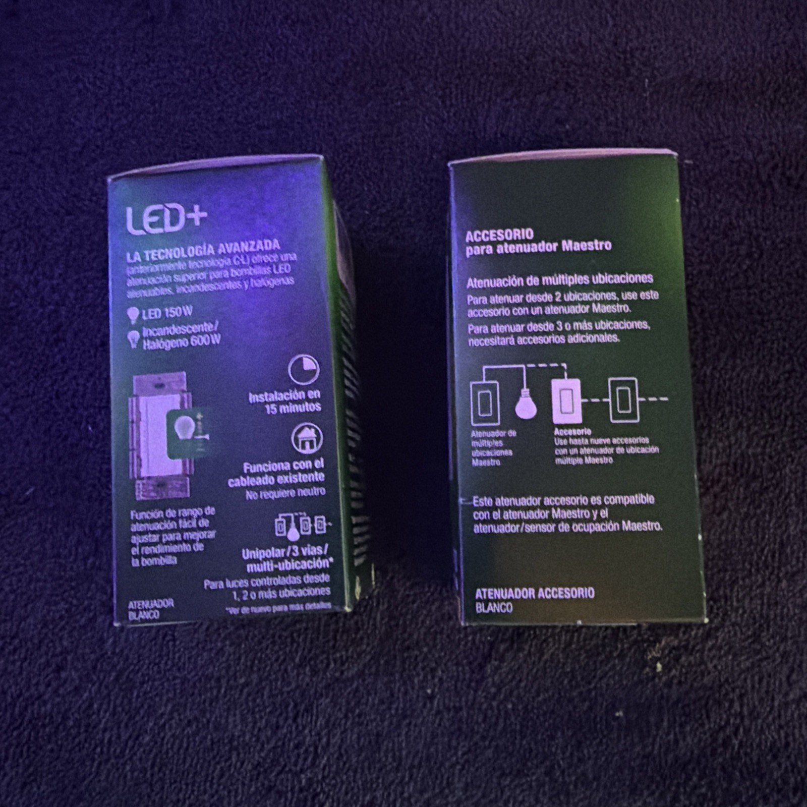 Lutron Maestro MACL-153M-WH Multi-Loc Dim+Companion 150W 120V LED Wh Switch set