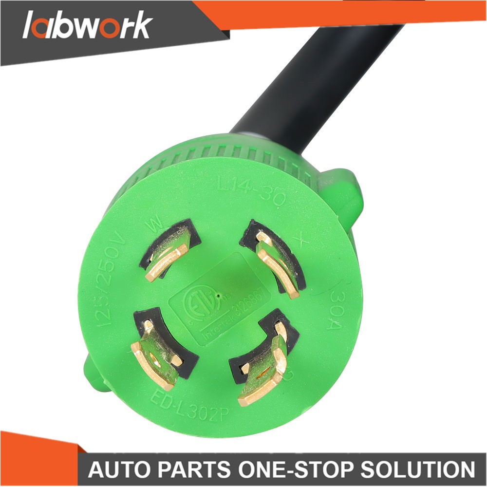 Labwork Generator Extension Cord 30 Amp 10 FT Power Cords L14-30 4 Prong Locking