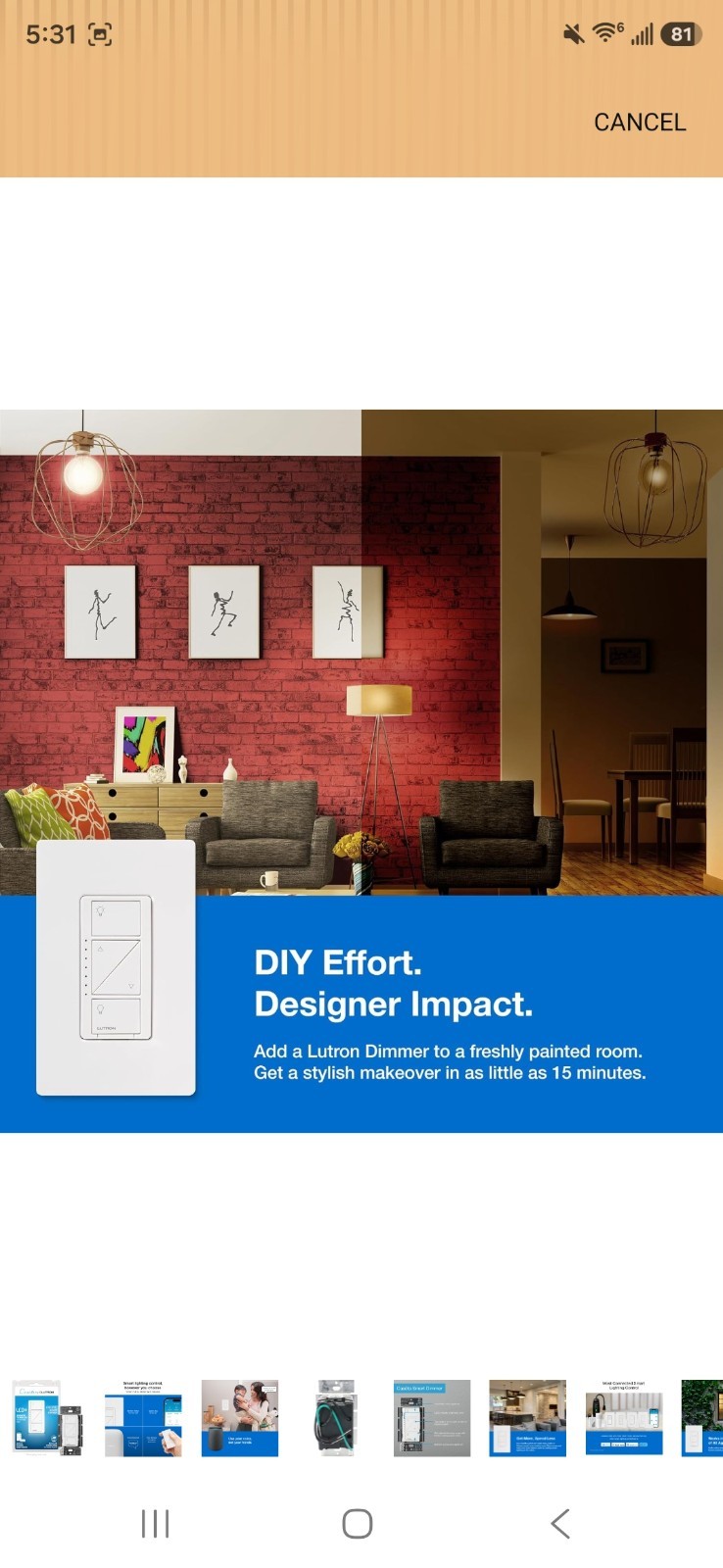 Lutron PD-6WCL-WH-R Lighting Dimmer Switch – White