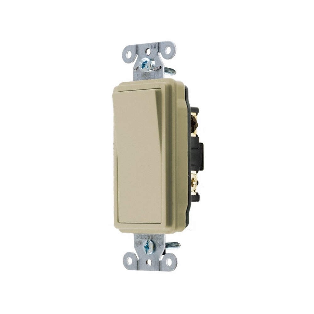 HUBBELL DS320I Wall Switch,Ivory,20 A;Back; Side,3-Way 5Z791