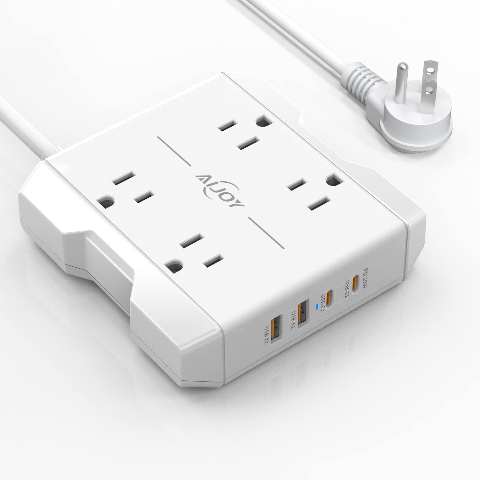 Power Strip with USB Ports 5 ft Extension Cord with 4 Outlets2.2 in and 4 USB…