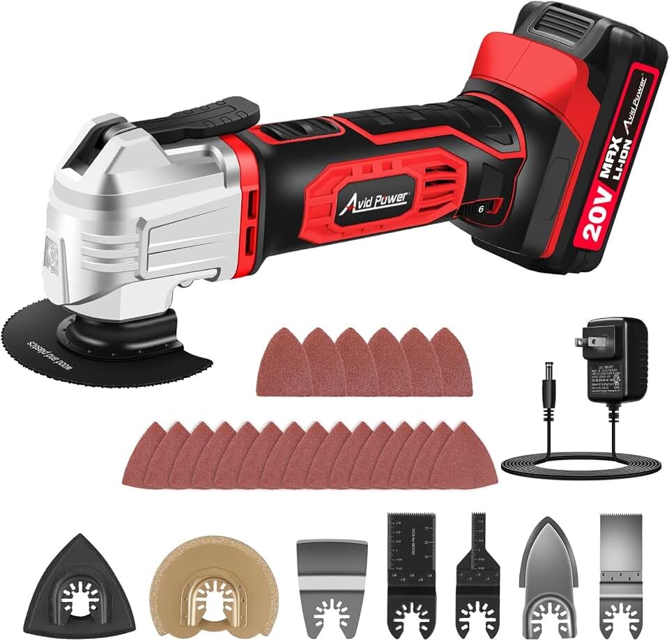 AVID POWER Cordless Oscillating Tool 20V Battery Powered Oscillating Multitool