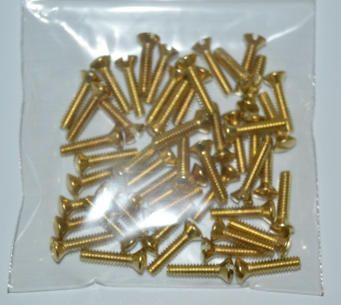 50-PK Transtech Steel Wall-Switch-Plug Plate Screws 5/8″ #6-32 Thread P Brass