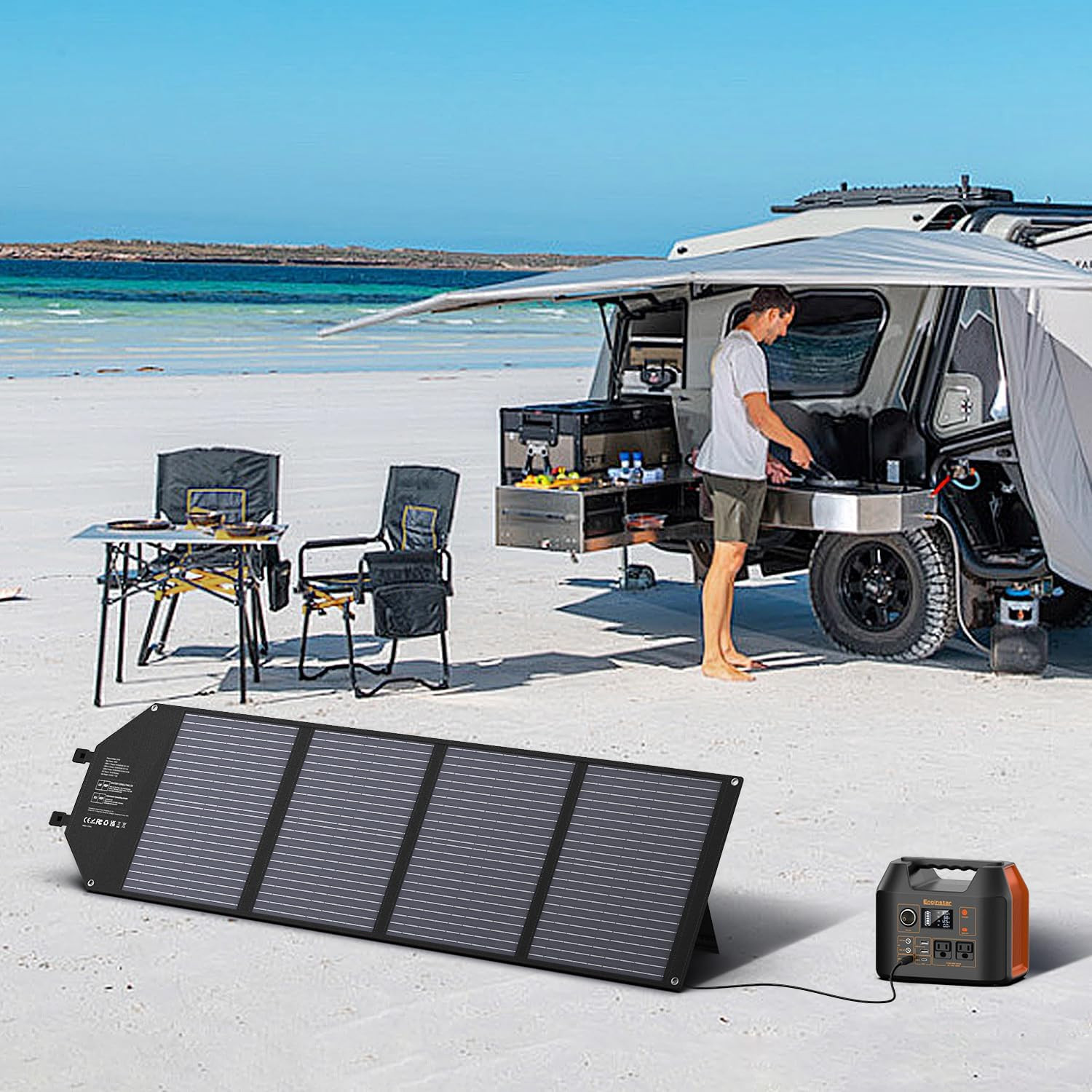 Portable Power Station, 300W 296Wh Battery Bank with 110V Pure Sine Wave AC Outl