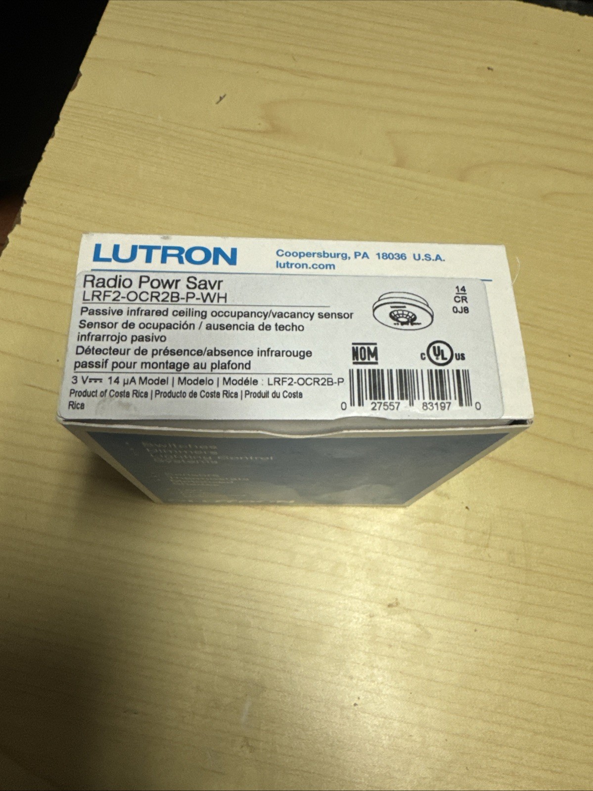 LUTRON LRF2-OCR2B-P-WH Wireless Ceiling Motion Sensor – RadioRa2 RadioRa3 – NEW