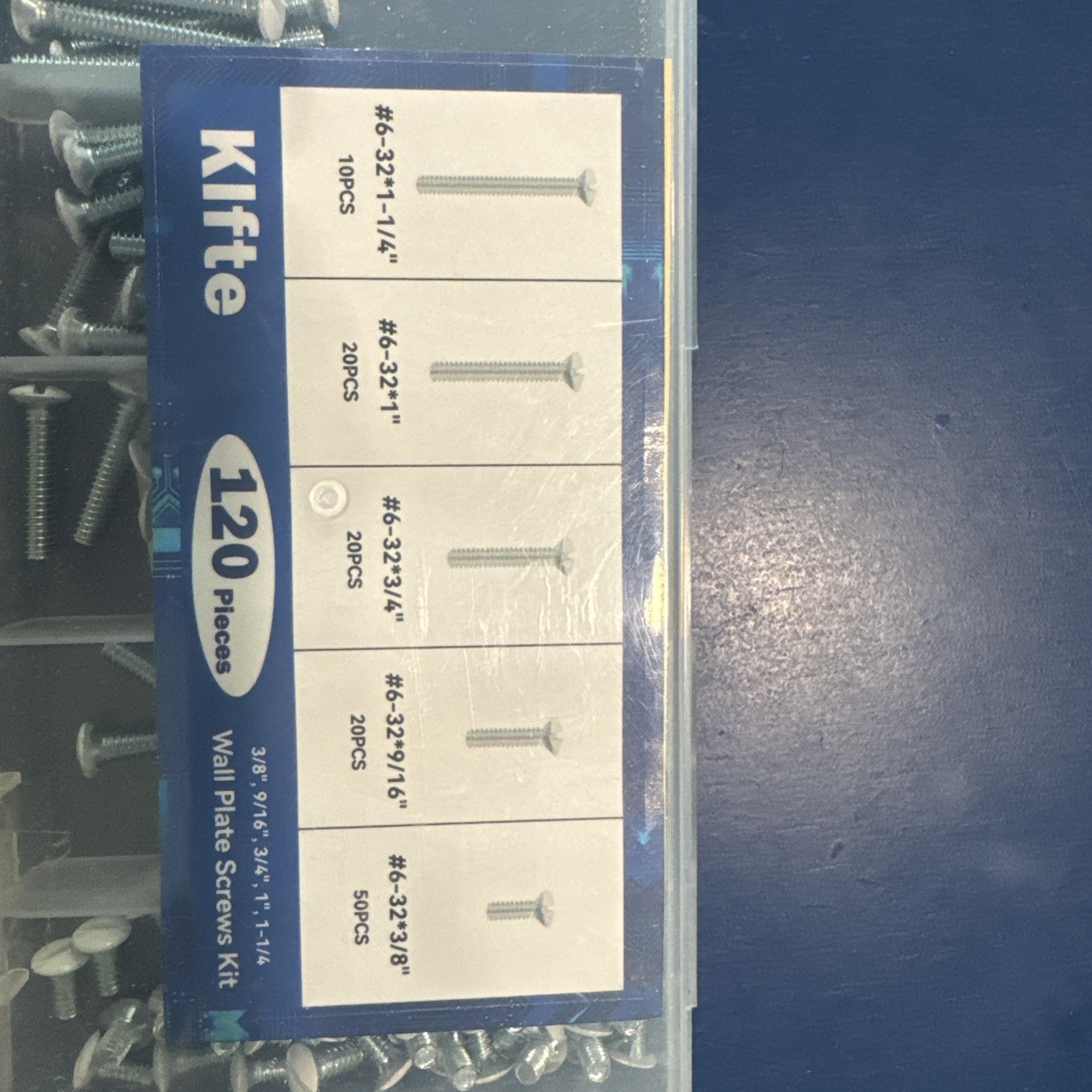 120 pcs Wall Plate Screws, White Outlet Screws 6-32