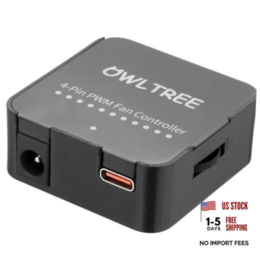 12V 4 Pin PWM Fan Speed Controller PC Fan Hub 6 Fans Supported, Powered by