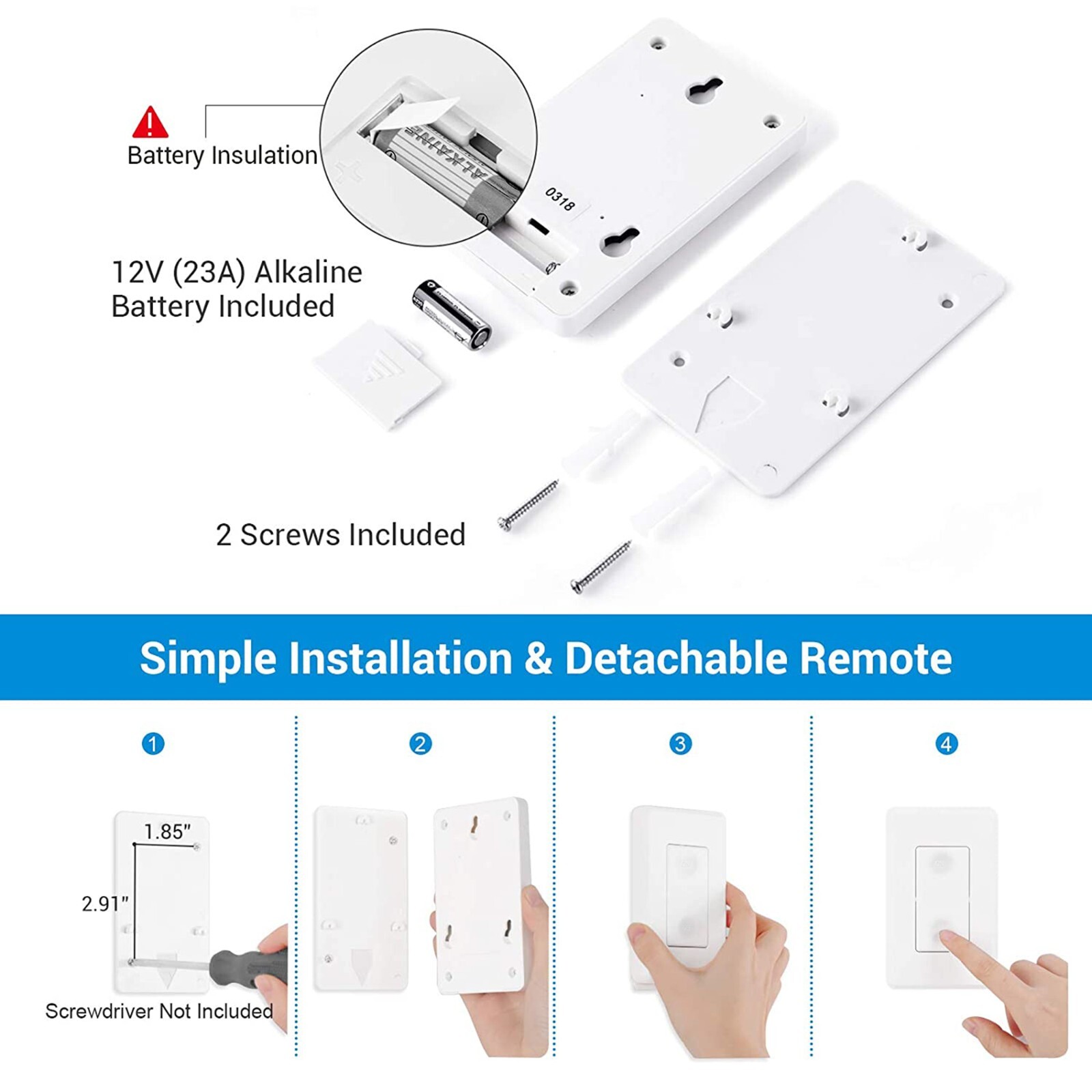 DEWENWILS Wireless Remote Wall Switch and Outlet, No Wiring Plug in On Off Power