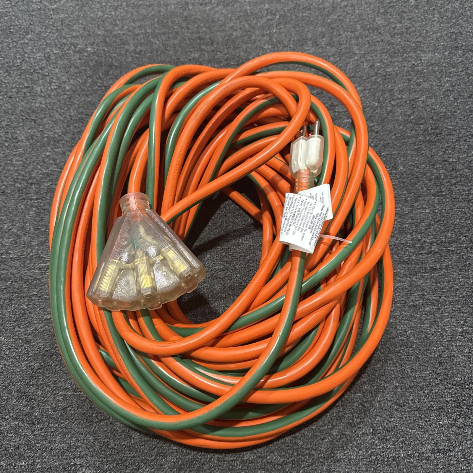 GoGreen Power 100 ft. 3-Outlet 12/3 Heavy Duty Extension Cord – Orange