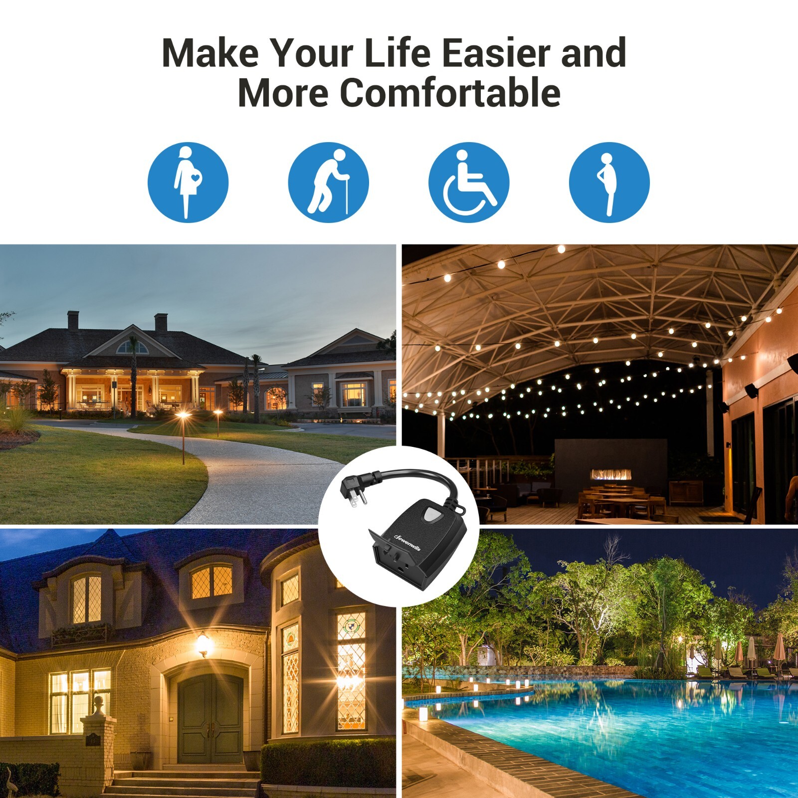 DEWENWILS Outdoor Indoor Wireless Remote Control Outlet Switch with 2 Remotes