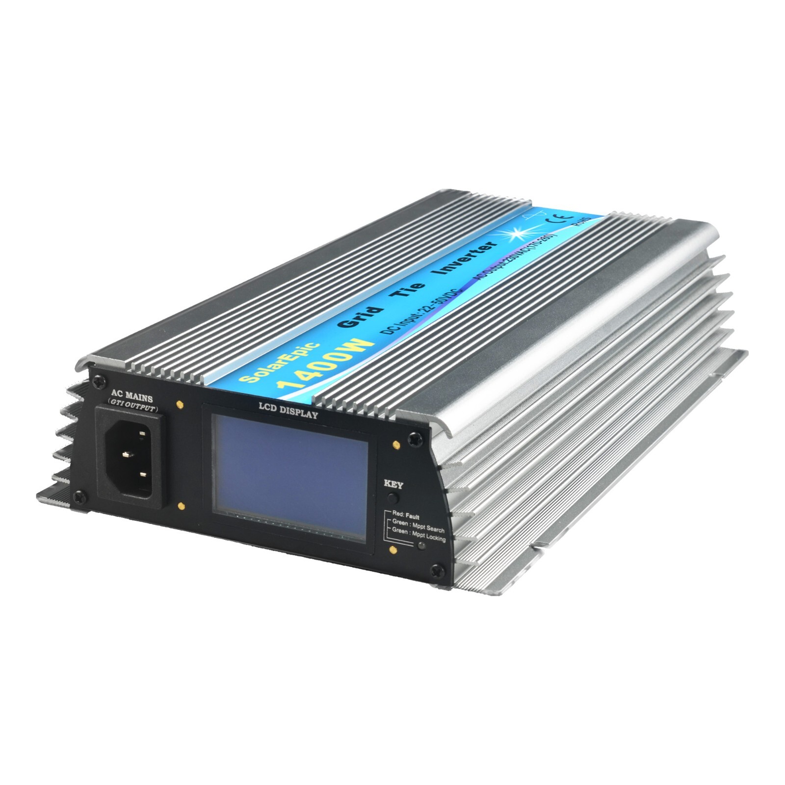 1400W Grid Tie Inverter DC36V to AC110V/220V Solar Inverter Built-in Meter LCD