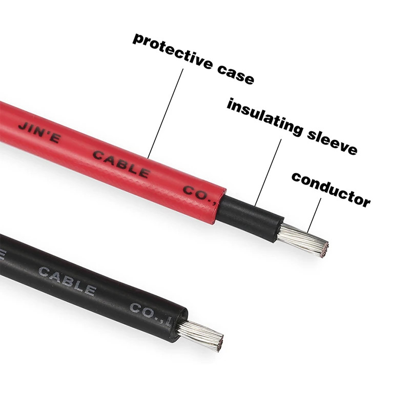 XIONGISOLAR Solar PV Cable Wire Black+Red 2.5/4/6Mm² with Male and Female Extens
