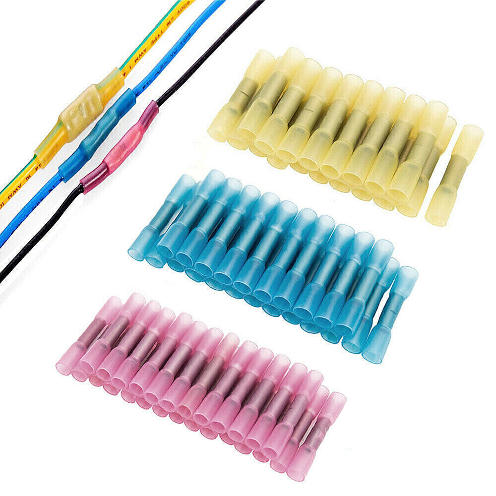 50-500PCS Waterproof Heat Shrink Butt Wire Splice Crimp Connectors Terminals Kit