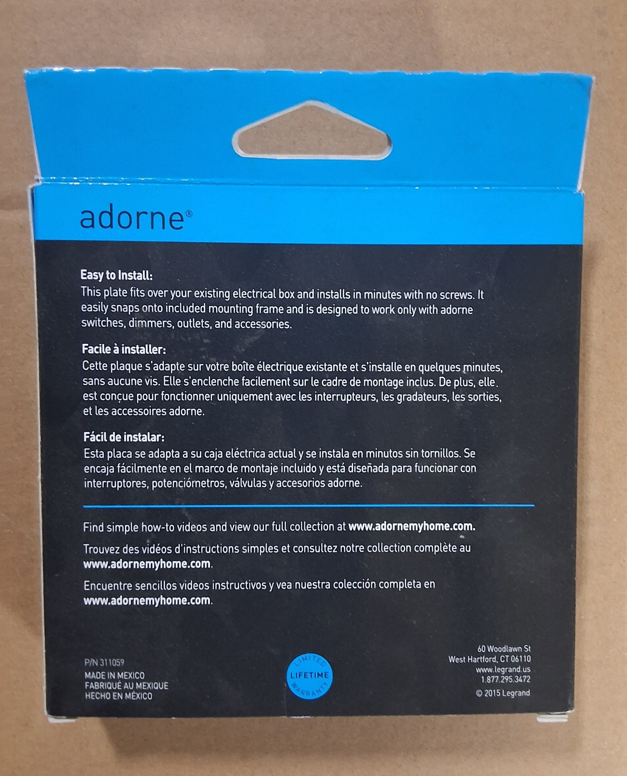 adorne® Matte White 2-Gang Screwless Wall Plate – AWP2GPW4