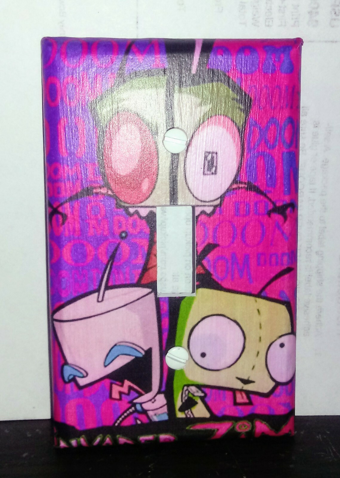 Custom Handmade Invader ZIM Single Toggle Light Switch Cover