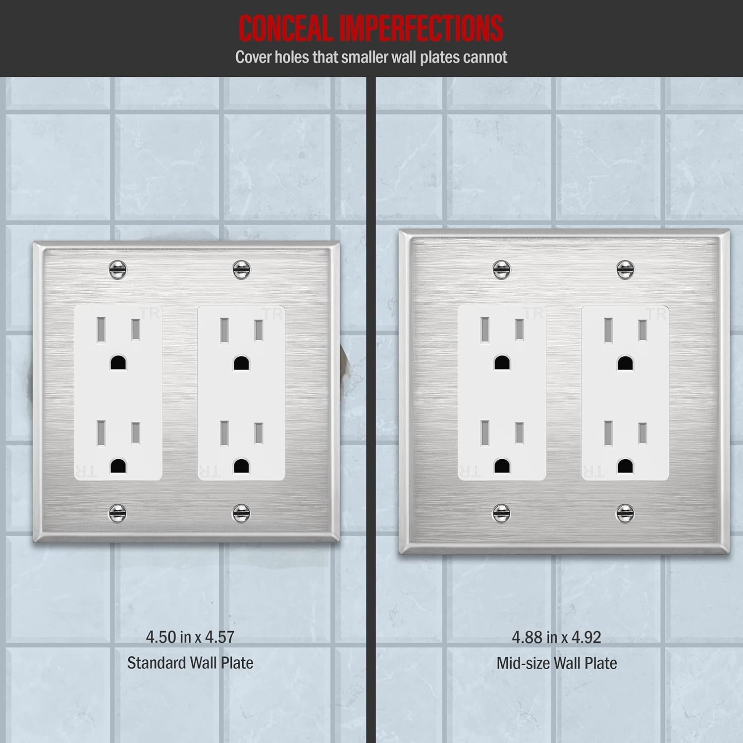 Corrosion-Resistant Stainless Steel Wall Plate 4.88″ x 4.92″ – Secure Your Home