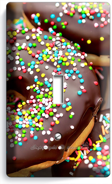 SWEET CHOCOLATE DONUTS LIGHT SWITCH OUTLET WALL PLATES CAFE BAKE COFFEE SHOP ART
