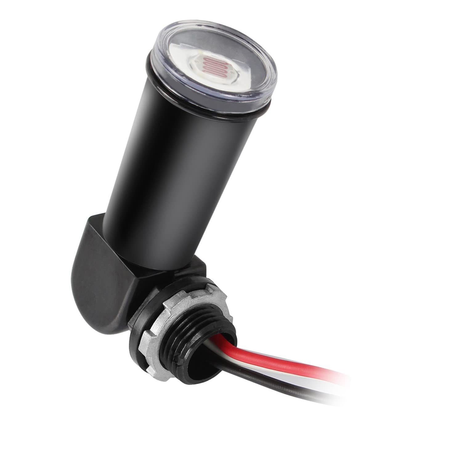 GBAYSA 1 Pack Outdoor Photoelectric Sensor,Dusk to Dawn Swivel 1PCS, Black
