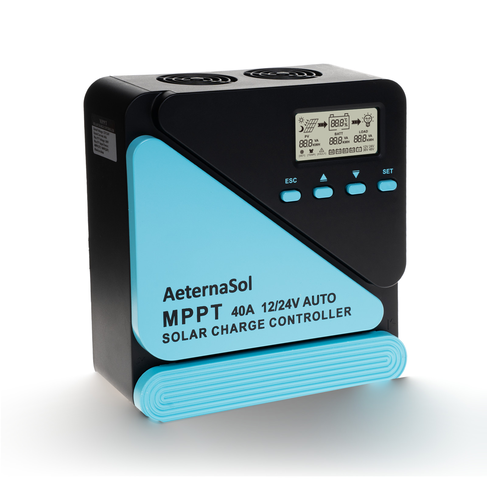 MPPT 40A Solar Charge Controller 12V 24V Auto Regulator LCD Display Dual USB