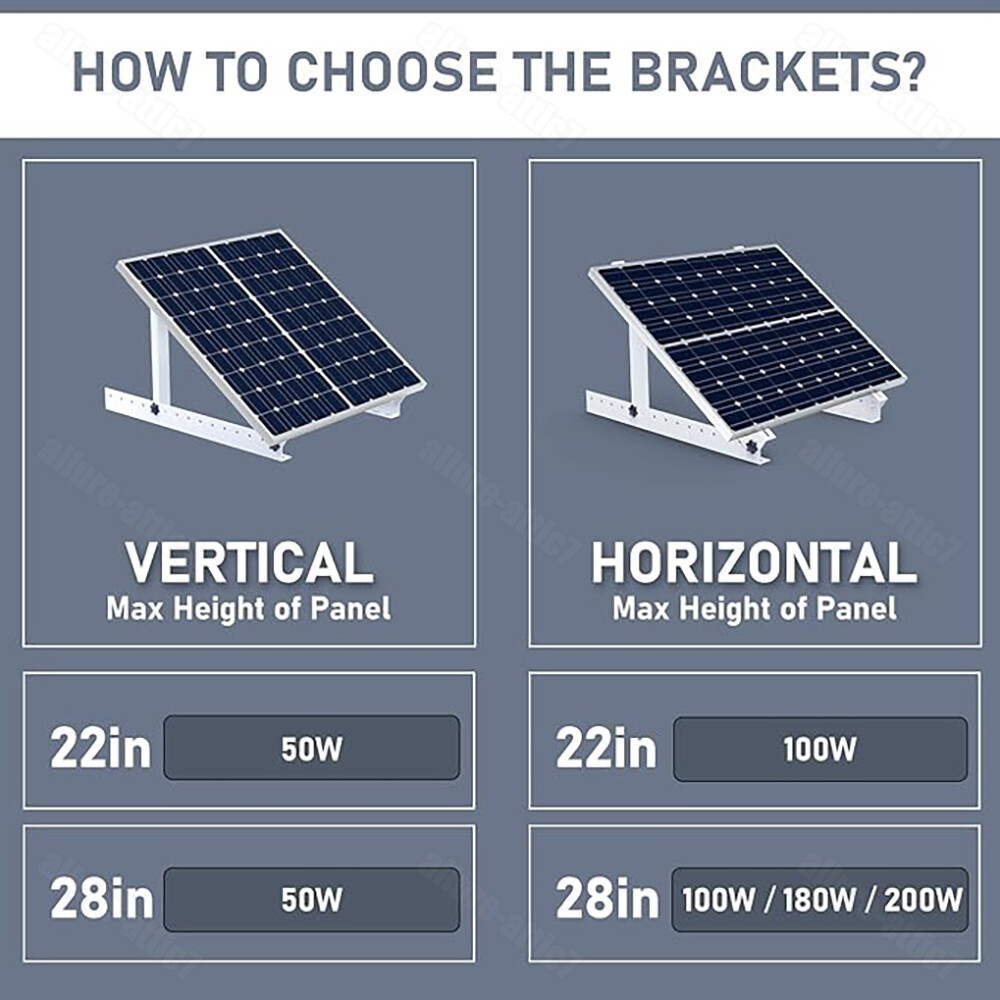 28″ Solar Panel RV Tilt Mount Brackets Ground Roof Flat Surface Adjustable Fram